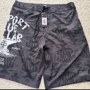 Men's Gray Graphic Swim Trunks